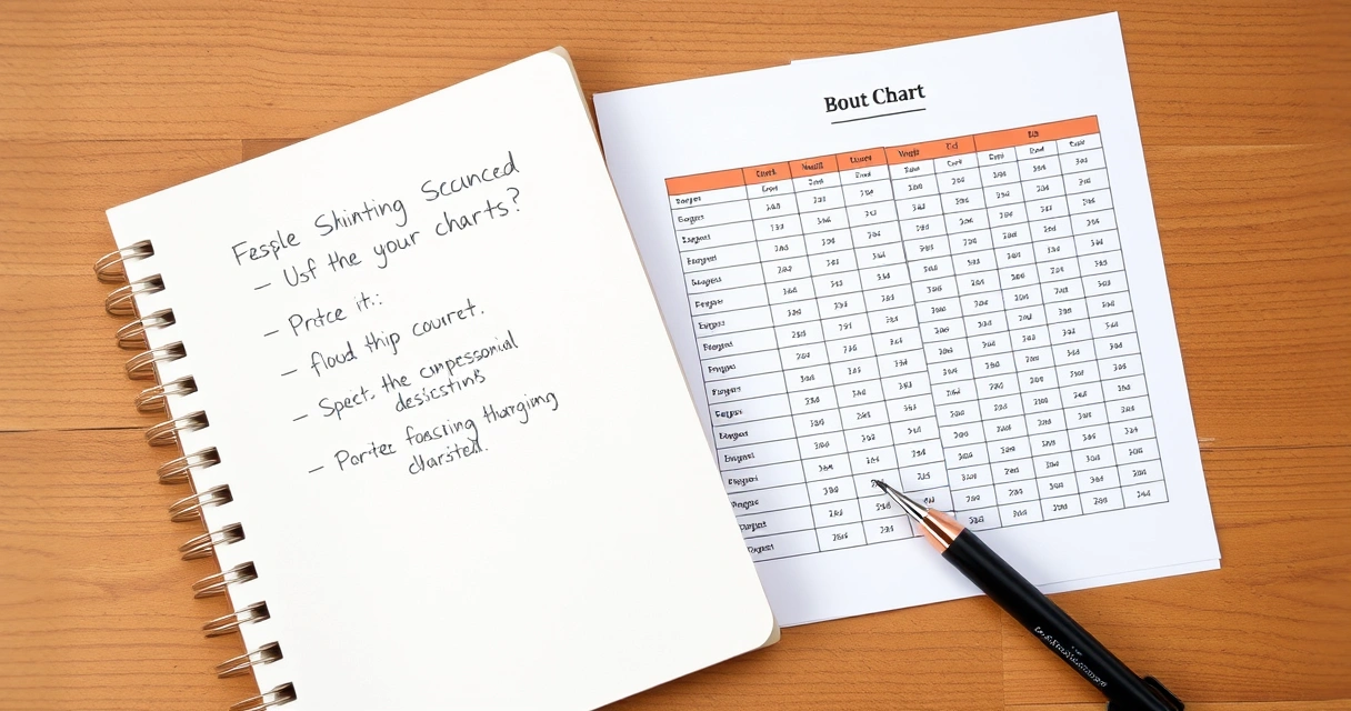 Caderno com anotações à mão ao lado de um gráfico impresso