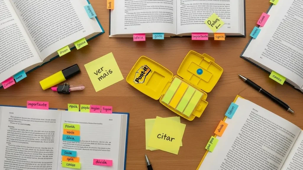 Como marcar livros com post it