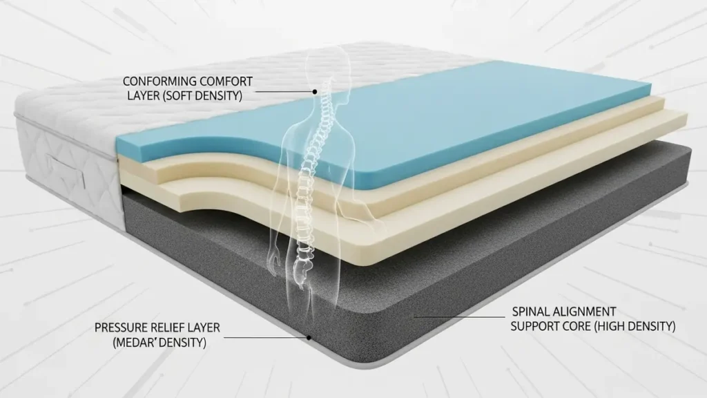 Qual a melhor densidade de colchão para quem tem problema de coluna Qual a melhor densidade de colchão para quem tem problema de coluna